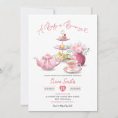 Invitation Blush Pink Un bébé brasse un Baby shower à haute t (Devant)