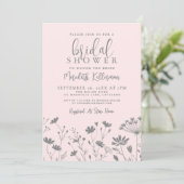 Invitation Blush Pink Wildflower Bridal Shower (Debout devant)