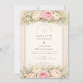 Invitation Blush Ranunculus Rose Garden Wedding (Devant)