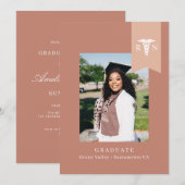 Invitation Blush RN Photo Nurse Graduation (Devant / Derrière)