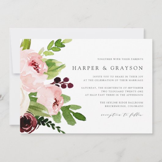 Invitation Blush Romance (Devant)