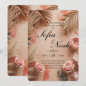 Invitation Blush Romance Tropical  (Devant / Derrière)