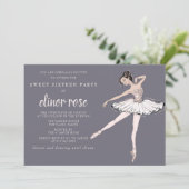 Invitation Blush rose Ballerina Sweet 16 Party (Debout devant)