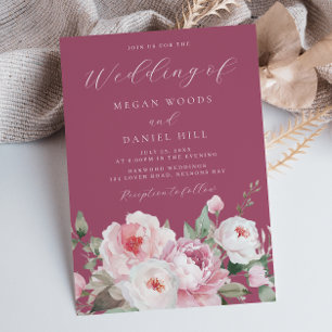 Invitation Blush & Rose Berry Botanique Mariage floral