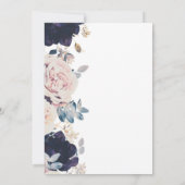 Invitation Blush rose & Bleu Botanique Floral Sweet 16 Party (Dos)