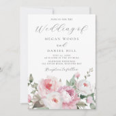 Invitation Blush & Rose Botanique Mariage Floral (Devant)