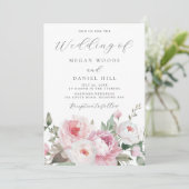 Invitation Blush & Rose Botanique Mariage Floral (Debout devant)