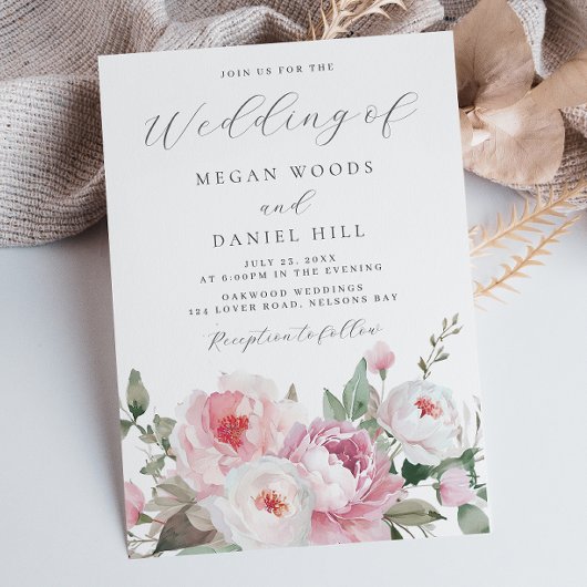 Invitation Blush & Rose Botanique Mariage Floral