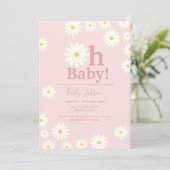 Invitation Blush Rose Daisy Floral Bohemian Baby shower fille (Debout devant)