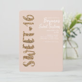 Invitation Blush Rose Doré Pailleté Sweet 16 Seize Ans Fête (Debout devant)