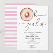 Invitation Blush rose et or Donut Oh Baby shower fille (Devant / Derrière)