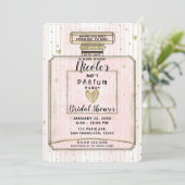 Invitation Blush Rose et Or Paris Parfum Baby Shower (Debout devant)