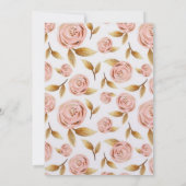 Invitation Blush rose et or Peony Chic Girl Baby shower (Dos)