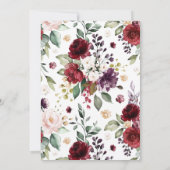 Invitation Blush Rose et Rose Bourgogne Save the Date (Dos)