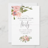 Invitation Blush rose et Rose Gold 30e fête d'anniversaire (Devant)