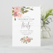 Invitation Blush rose et Rose Gold 30e fête d'anniversaire (Debout devant)