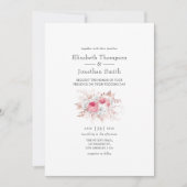 Invitation Blush rose et Rose or Floral et Mariage dentelle (Devant)