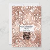 Invitation Blush rose et Rose or Floral et Mariage dentelle (Dos)