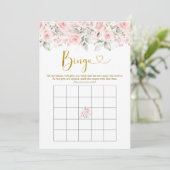Invitation Blush rose Floral Baby shower Baby Bingo Jeu (Debout devant)