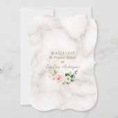 Invitation Blush rose Floral Espagnol 1er Anniversaire Baptêm (Dos)