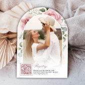 Invitation Blush rose floral Eucalyptus Fête des mariées mari