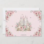 Invitation Blush rose Floral Princess Castle Storybook Photo (Dos)