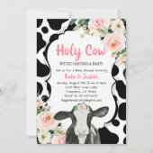 Invitation Blush rose Floral Saint-Vache Baby shower (Devant)