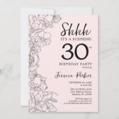 Invitation Blush rose Floral Surprise 30e anniversaire (Devant)