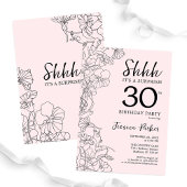 Invitation Blush rose Floral Surprise 30e anniversaire