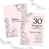 Invitation Blush rose Floral Surprise 30e fête d'anniversaire