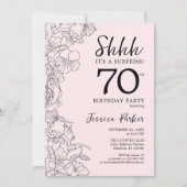 Invitation Blush Rose Floral Surprise 70e anniversaire (Devant)