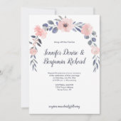 Invitation Blush Rose Floral Tombe Mariage | (Devant)