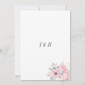 Invitation Blush Rose Floral Tombe Mariage | (Dos)