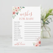 Invitation Blush Rose Floral Wives for Baby shower Card (Debout devant)