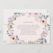 Invitation Blush Rose Géométrique Floral | Fête de remise de (Dos)
