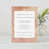 Invitation Blush Rose Gold 16e anniversaire (Debout devant)