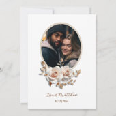 Invitation Blush  Rose Gold 3D Flowers Simple (Dos)