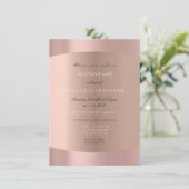 Invitation Blush Rose Gold Élégant Fleur de colibri Formel (Debout devant)