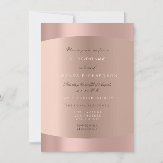 Invitation Blush Rose Gold Élégant Fleur de colibri Formel (Devant)