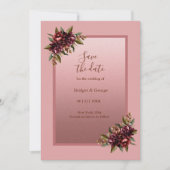 Invitation Blush Rose Gold Floral wedding Save the Date (Devant)