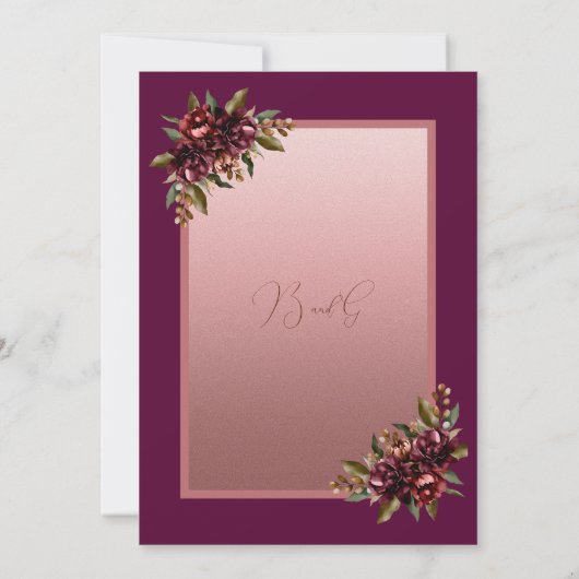 Invitation Blush Rose Gold Floral wedding Save the Date (Dos)