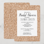 Invitation Blush Rose Gold Paillettes Glitz (Devant / Derrière)