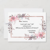 Invitation Blush & Rose Gold Serez-vous ma dame d'honneur (Dos)