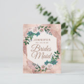 Invitation Blush Rose Gold Serez-Vous Ma Femme D'Accueil (Debout devant)