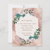 Invitation Blush Rose Gold Serez-Vous Ma Femme D'Accueil (Dos)