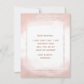 Invitation Blush Rose Gold Serez-vous ma femme d'honneur (Dos)