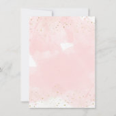Invitation Blush rose & Gold Splatter Fête des mariées modern (Dos)