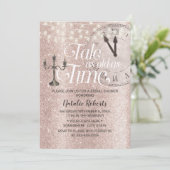 Invitation Blush Rose Gold Tale aussi vieux que Time Fête des (Debout devant)