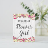 Invitation Blush Rose & Green Rose Serez-Vous Ma Fille Fleur (Debout devant)