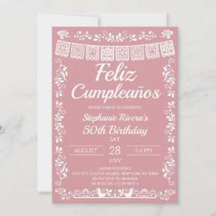 Invitation Blush Rose Joyeux Anniversaire 50e Anniversaire